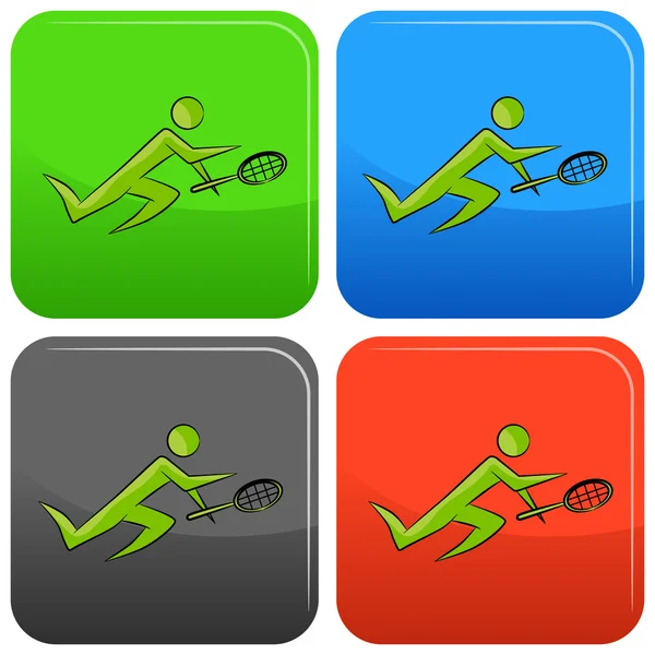 网球运动员按钮 — 图库矢量图片