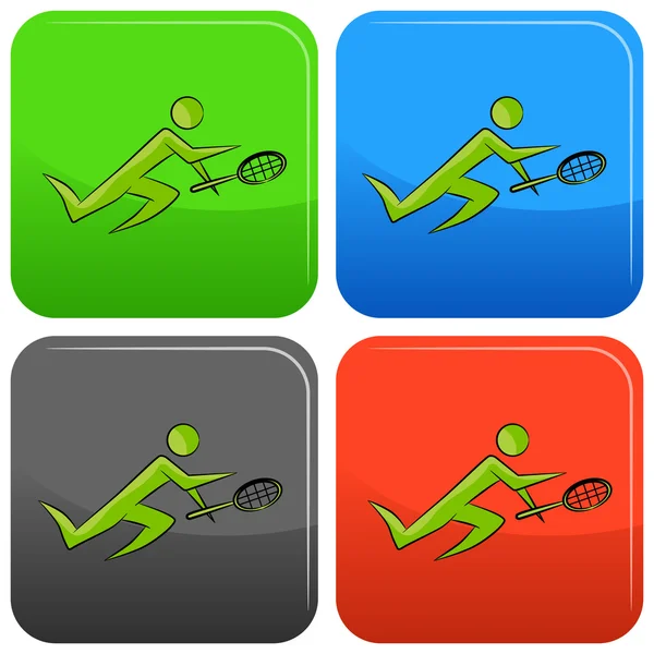 Knop voor mediaspeler tennis — Stockvector