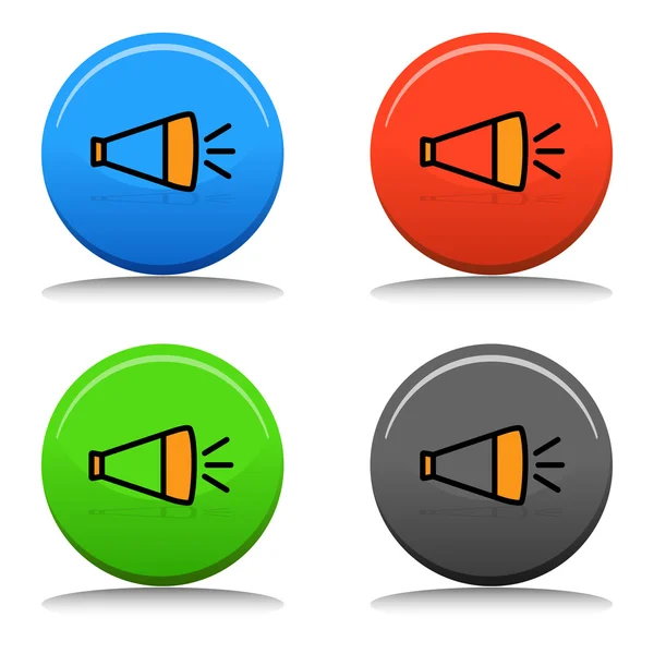 Мегафон значок кнопки — стоковий вектор