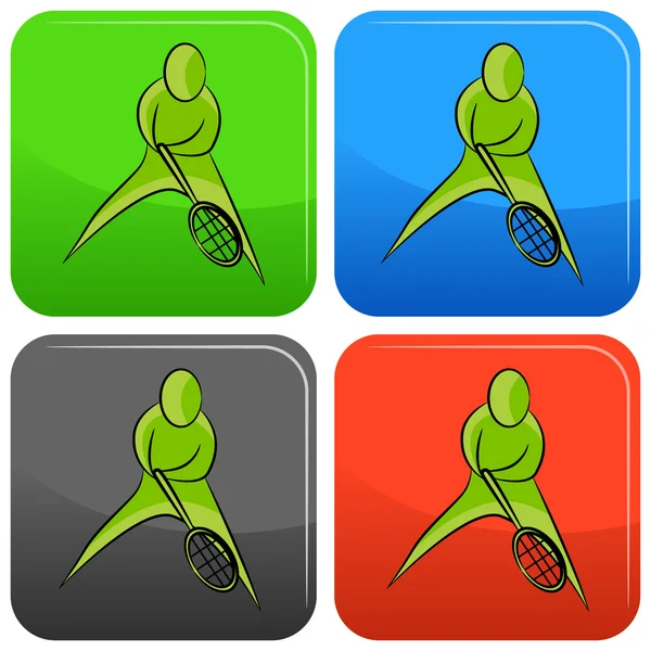 Tennis de knoop van het pictogram van de speler — Stockvector