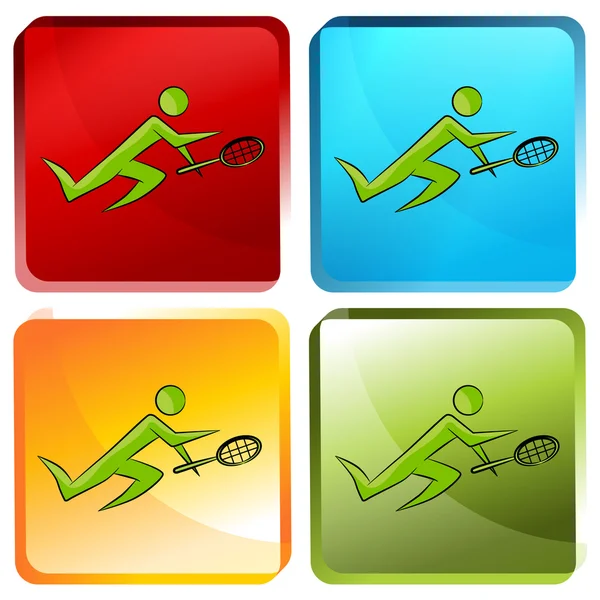Tenis oyuncu düğme — Stok Vektör