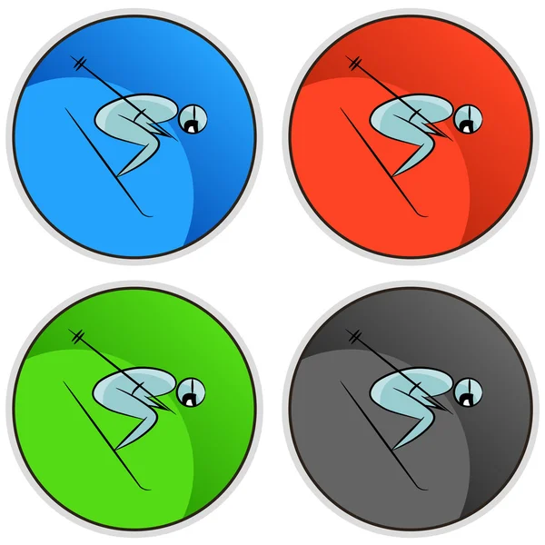 Botão de conjunto de ícones do jogador de tênis —  Vetores de Stock