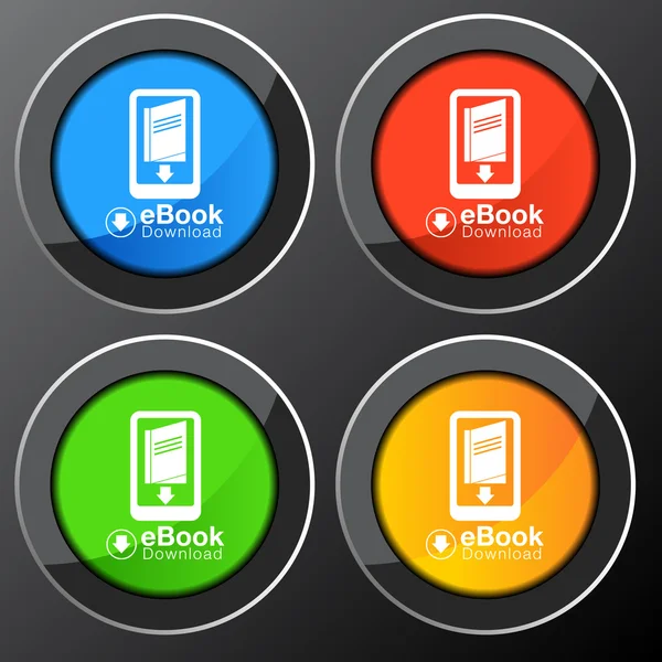 EBook Download Icon Button — Stock Vector