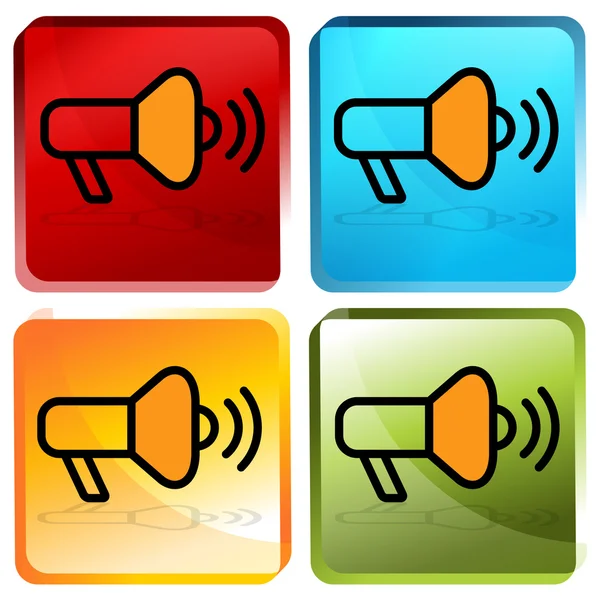 Bullhorn pictogram knop — Stockvector