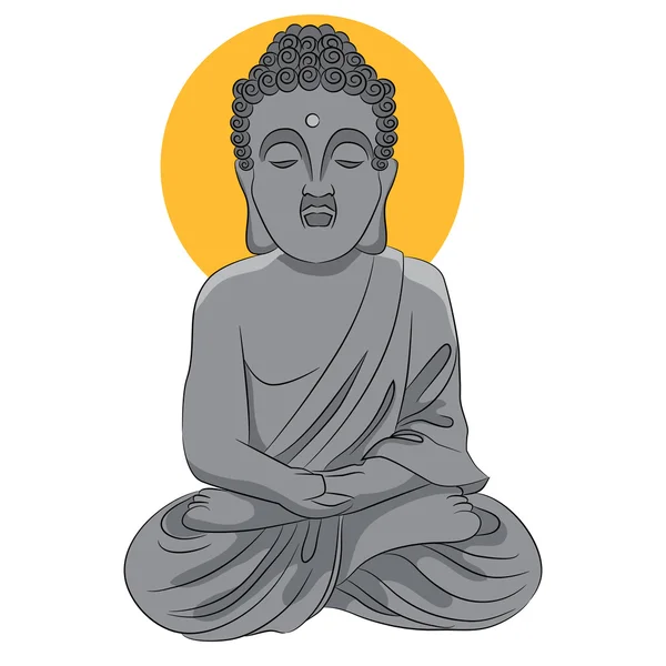 Icono de estatua de Buda — Vector de stock