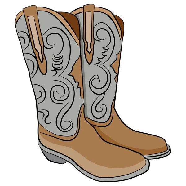 Cowboy Boots Cartoon — Stock Vector
