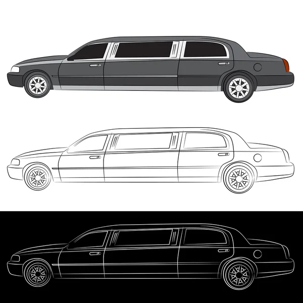 Lyx limo bil ikon — Stock vektor