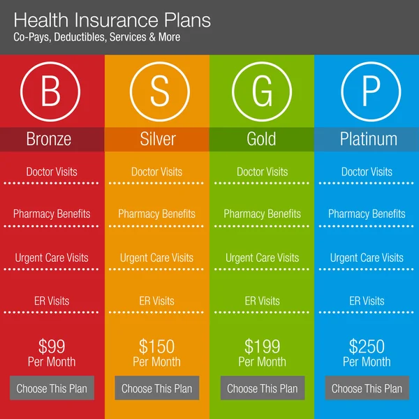 Health Insurance Plan Chart — Stock Vector