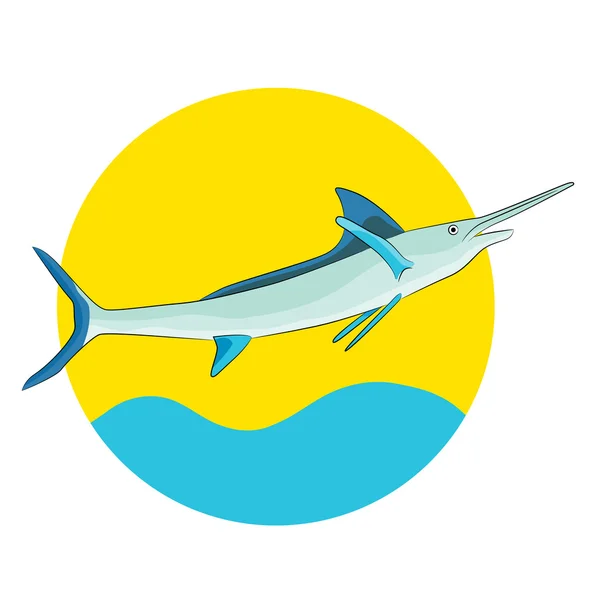 Swordfish Drawing Background — Stock Vector