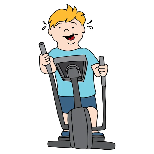 Man Exercising on Elliptical — Stock Vector