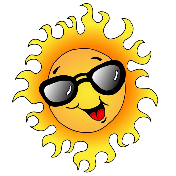 Happy Sun With Sunglasses — Stock Vector