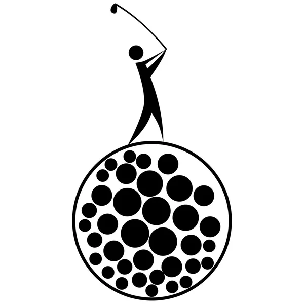 Golf Ball With Player Icon — Stok Vektör