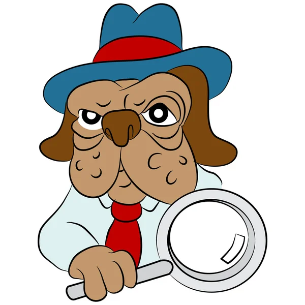 Perro detective de dibujos animados — Archivo Imágenes Vectoriales