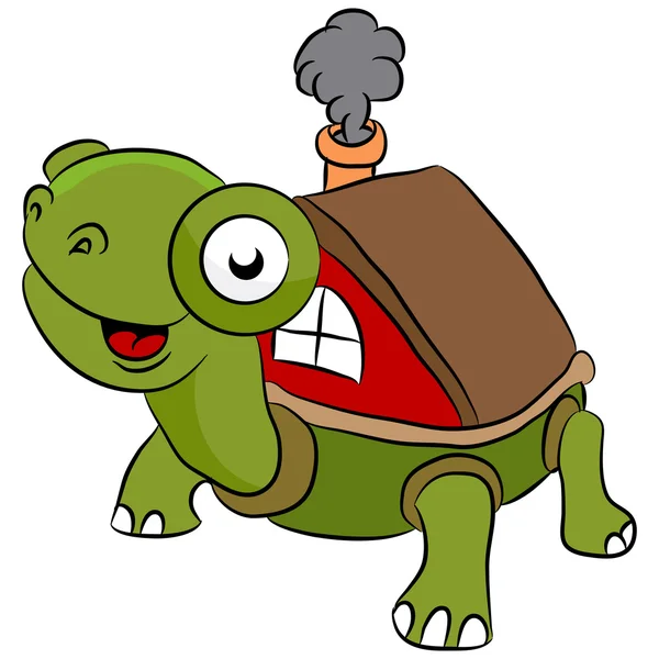 Mobile Turtle Cartoon — Stockový vektor