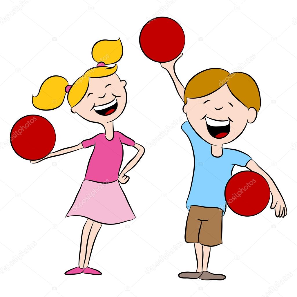 Kids Playing Dodgeball — Stock Vector © cteconsulting 78642524