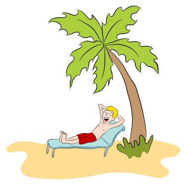 Özel adada tatil adam