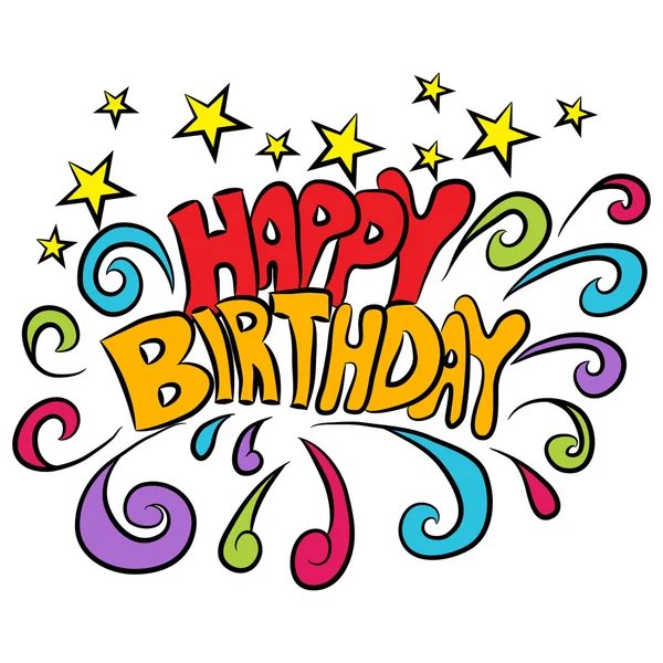 Happy Birthday Text Background — Stock Vector