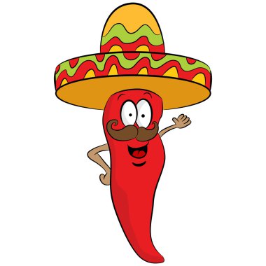 Çizgi film kırmızı biber karakteri