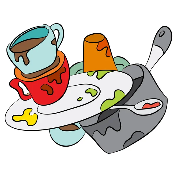 Dirty dishes illustration Vector Art Stock Images Depositphotos.