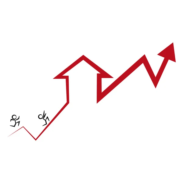 El aumento de los precios de las casas icono Gráficos vectoriales