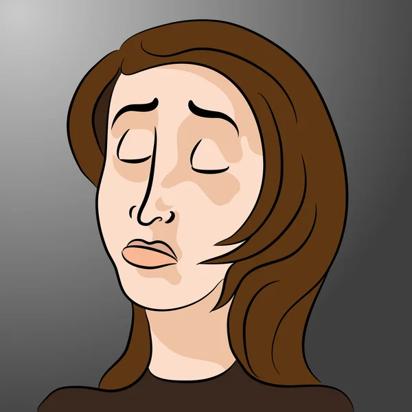 Cartoon ledsen deprimerad kvinna — Stock vektor