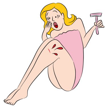 Shaving Female Cuts Leg clipart