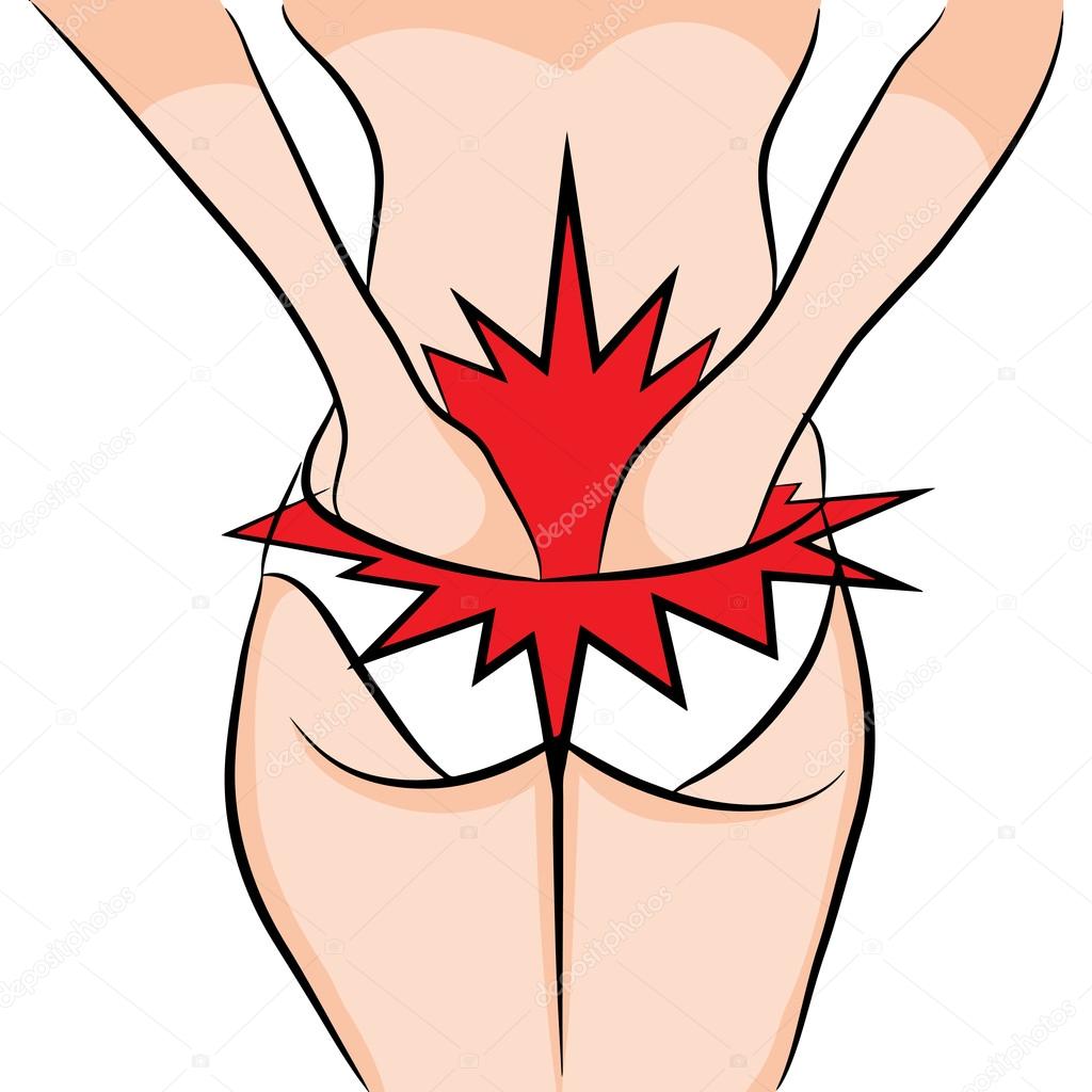 Cartoon Woman With Back Pain
