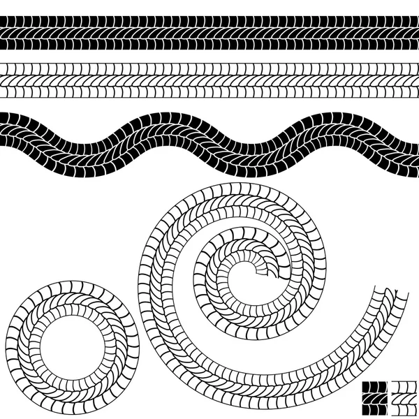 Repeating Black Rope Pattern Icon — Stock Vector