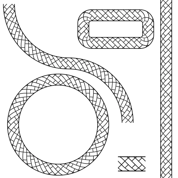 Herhalende zwart touw patroon pictogram — Stockvector