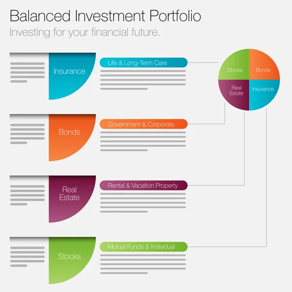 Zrównoważonych inwestycji Portfolio ikona — Wektor stockowy