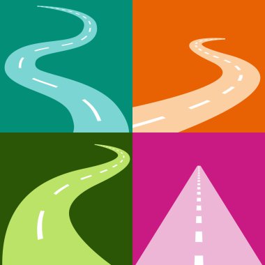 dolambaçlı yol Icon set