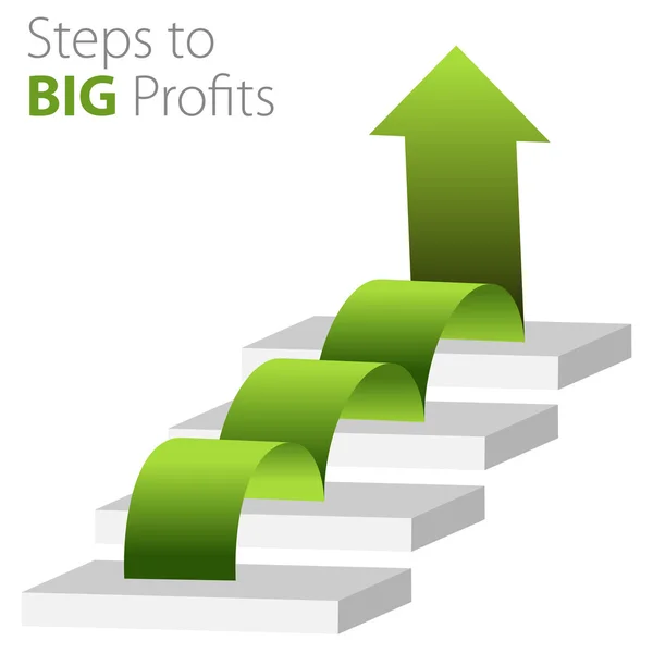 Steps to Big Profits — Stock Vector