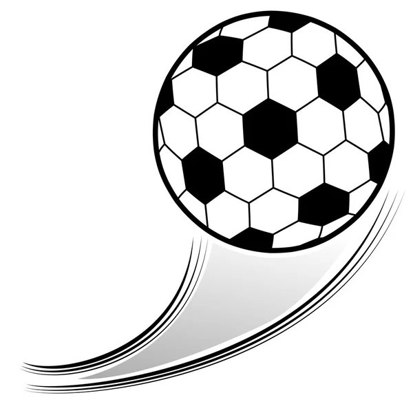 Bola de futebol voador — Vetor de Stock