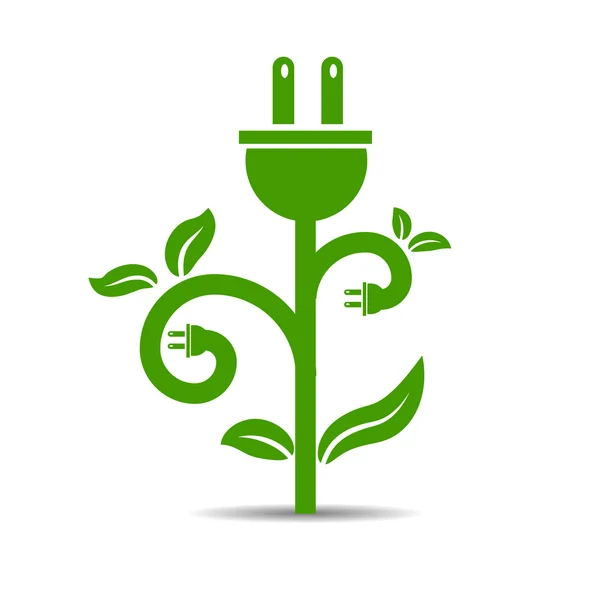 Green Energy Plant Symbol — Stock Vector