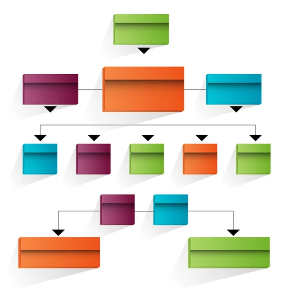 3D corporate organisationsschema ikonen — Stock vektor