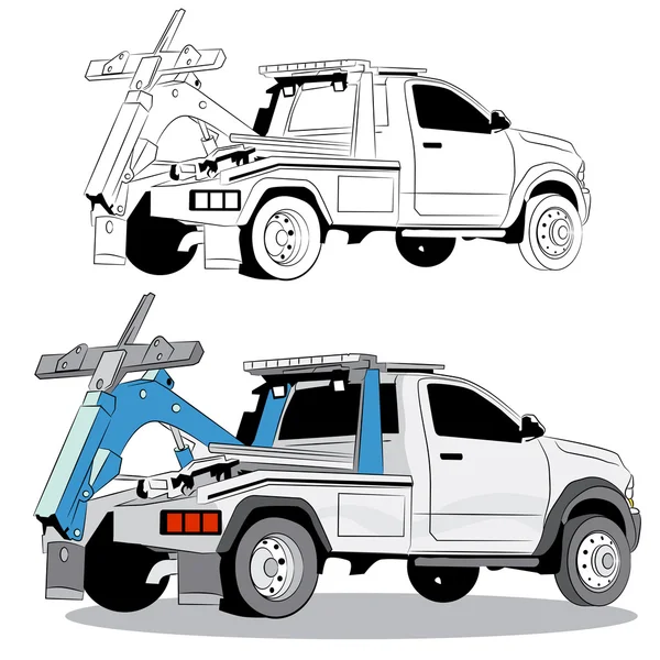 Tow Truck Drawing — Stock Vector