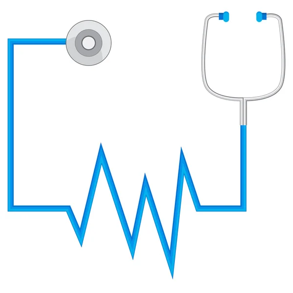 Stethescope Monitors Blood Pressure Icon — Stock Vector