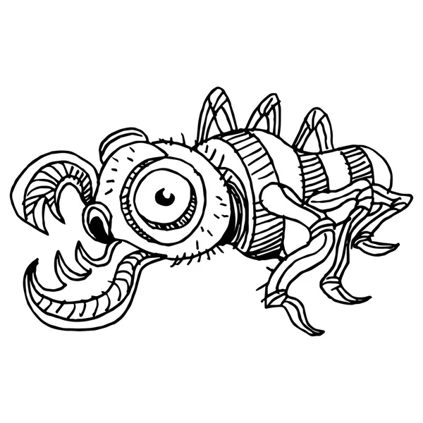 Strašidelný hmyz kresba — Stockový vektor