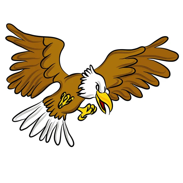 Dibujos animados águila voladora — Vector de stock