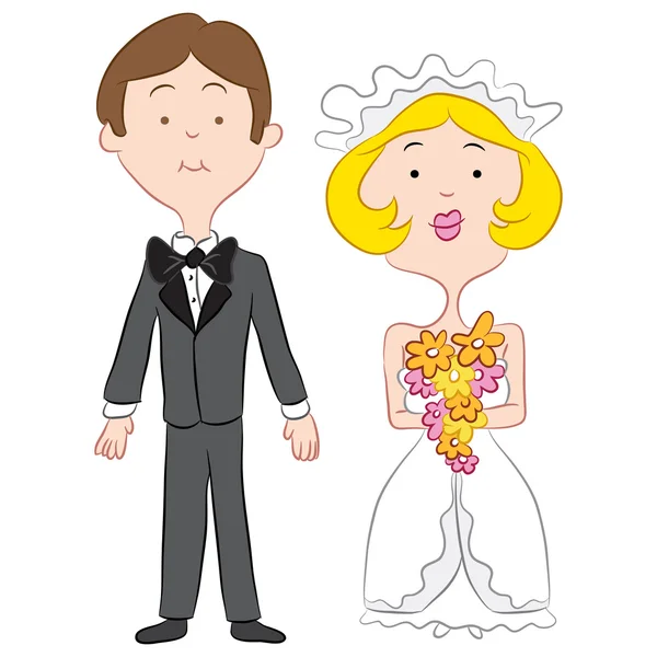 Noiva e noivo — Vetor de Stock