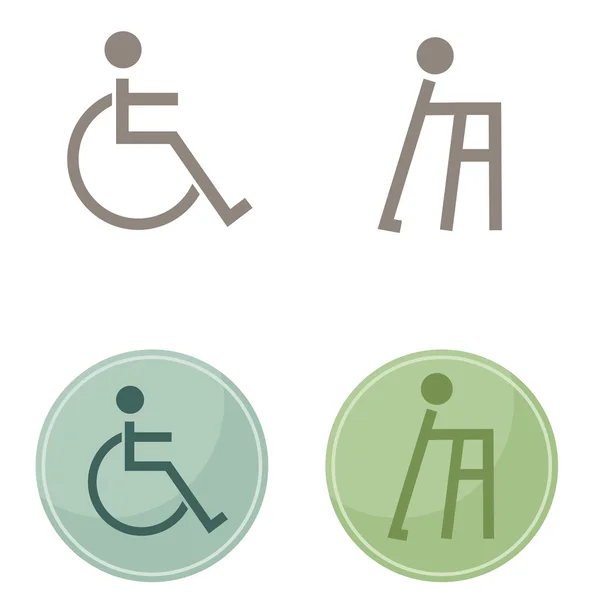 Чоловіки інвалідності іконки — стоковий вектор