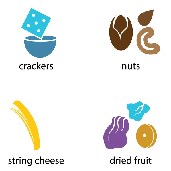 Aliments pour collations biologiques — Image vectorielle