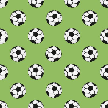 Yeşil zemin üzerine futbol topları ile Seamless Modeli