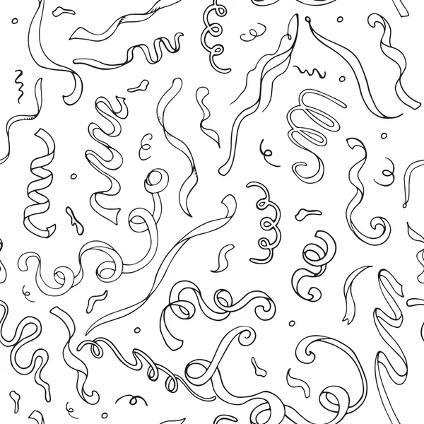 Seamless pattern of party serpentine on white background — Stock Vector