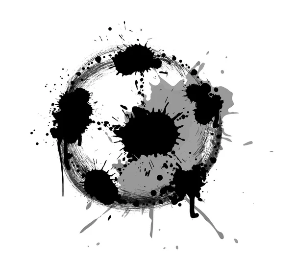 Ilustración abstracta vectorial de fútbol o pelota de fútbol con salpicaduras — Archivo Imágenes Vectoriales
