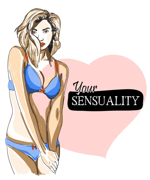 Illustration vectorielle de mode de femme sensuelle — Image vectorielle