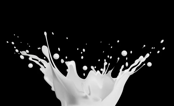 Leche salpicadura vector ilustración sobre fondo negro — Archivo Imágenes Vectoriales