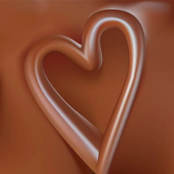 Corazón de chocolate — Vector de stock