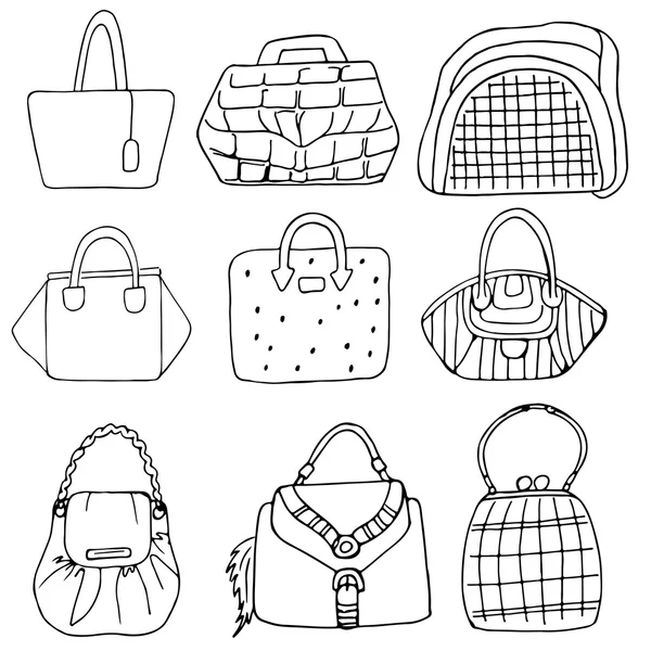 Sada módní žena tašky kolekce — Stockový vektor