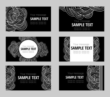 Altı soyut dalgalar ve eğrileri iş kart dizisini